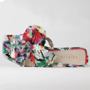NWOB!! Cecelia New York - Happy Sandal - Multi Color Heel - Size 6